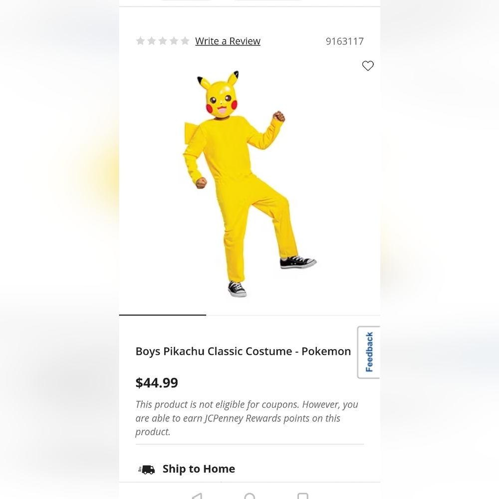 Little boys Pikachu costume 5t